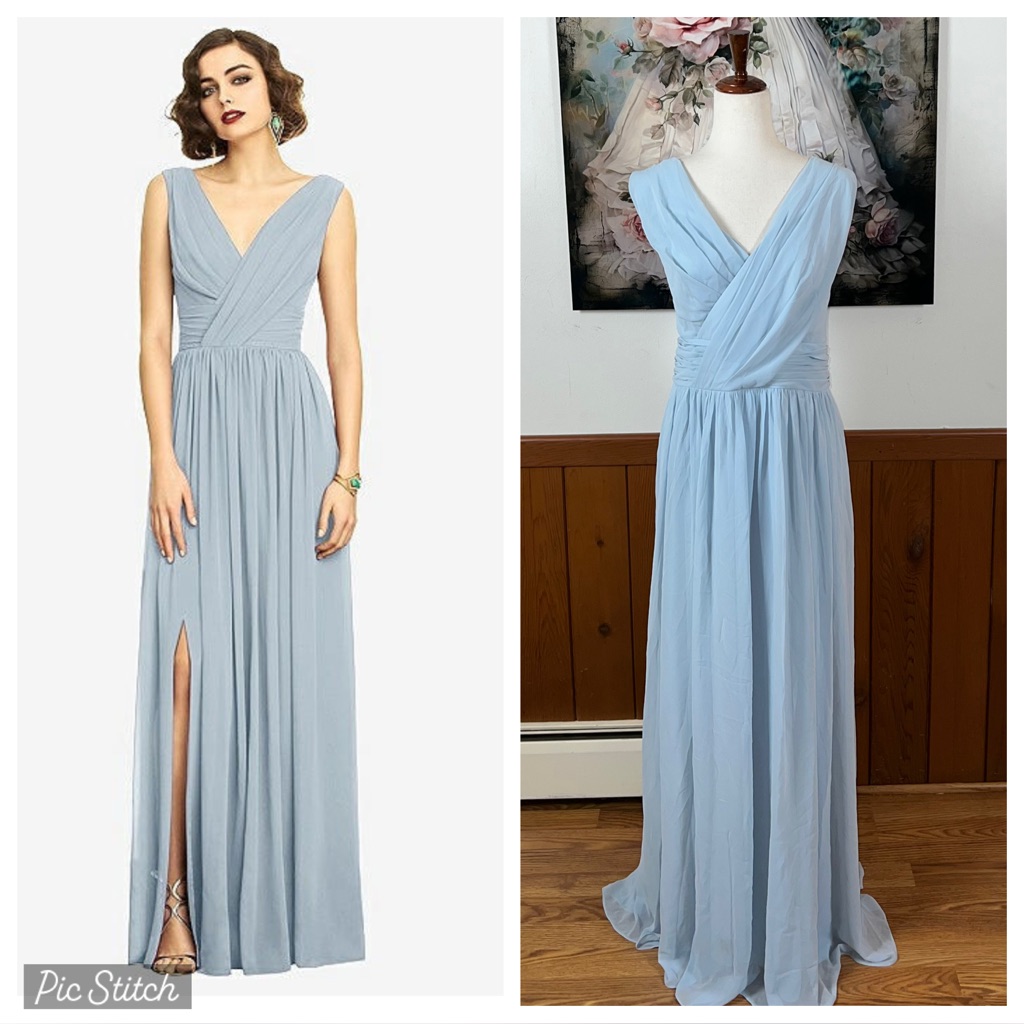 Stunning New Dessy Collection Vivian Diamond Chiffon Drape Gown!